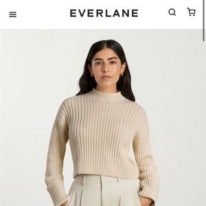 Everlane Womens Ribbed Cream Sweater